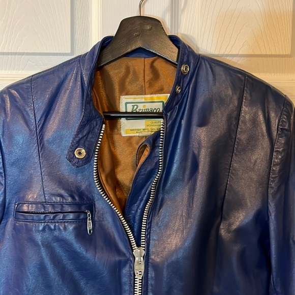 Brimaco Jackets & Blazers - Vintage BRIMACO blue leather jacket British mfg co ltd Canadian made motorcycle